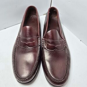 Dexter Mens Penny Loafers Burgundy Leather Made in USA P640 Dress Shoes 14 D